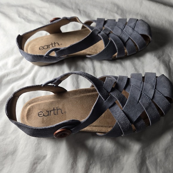 Earth Fisherman Sandals Blue Size 6.5 Soft Strappy EUC - Picture 3 of 7